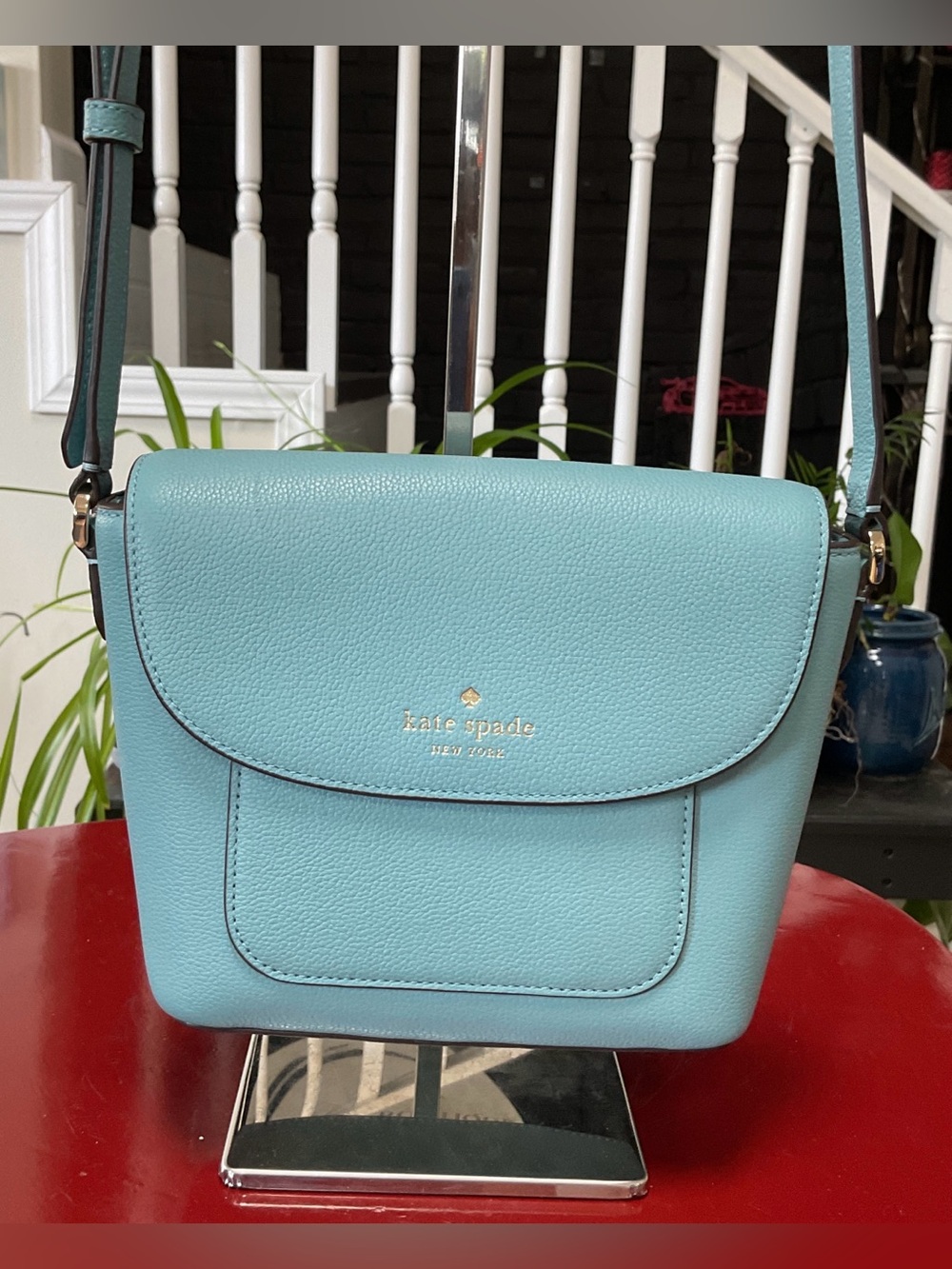 kate spade Light Blue Pebbled Leather Crossbody Bag NWOT